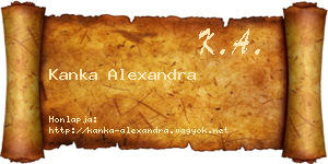 Kanka Alexandra névjegykártya